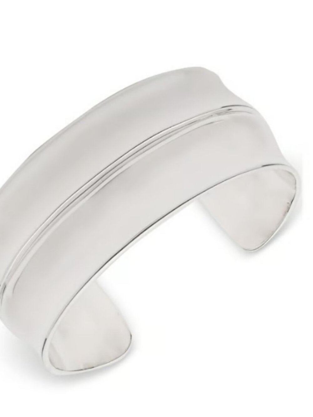 Lauren Ralph Lauren Silver‑Tone Concave Wide Cuff Bracelet NWT Size 7 - B193